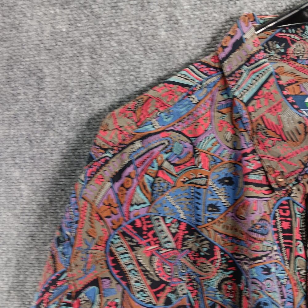 ENRO Shirt Mens 2XL Multicolor Paisley Print‎ Cotton Long Sleeve Button Down - Picture 9 of 16